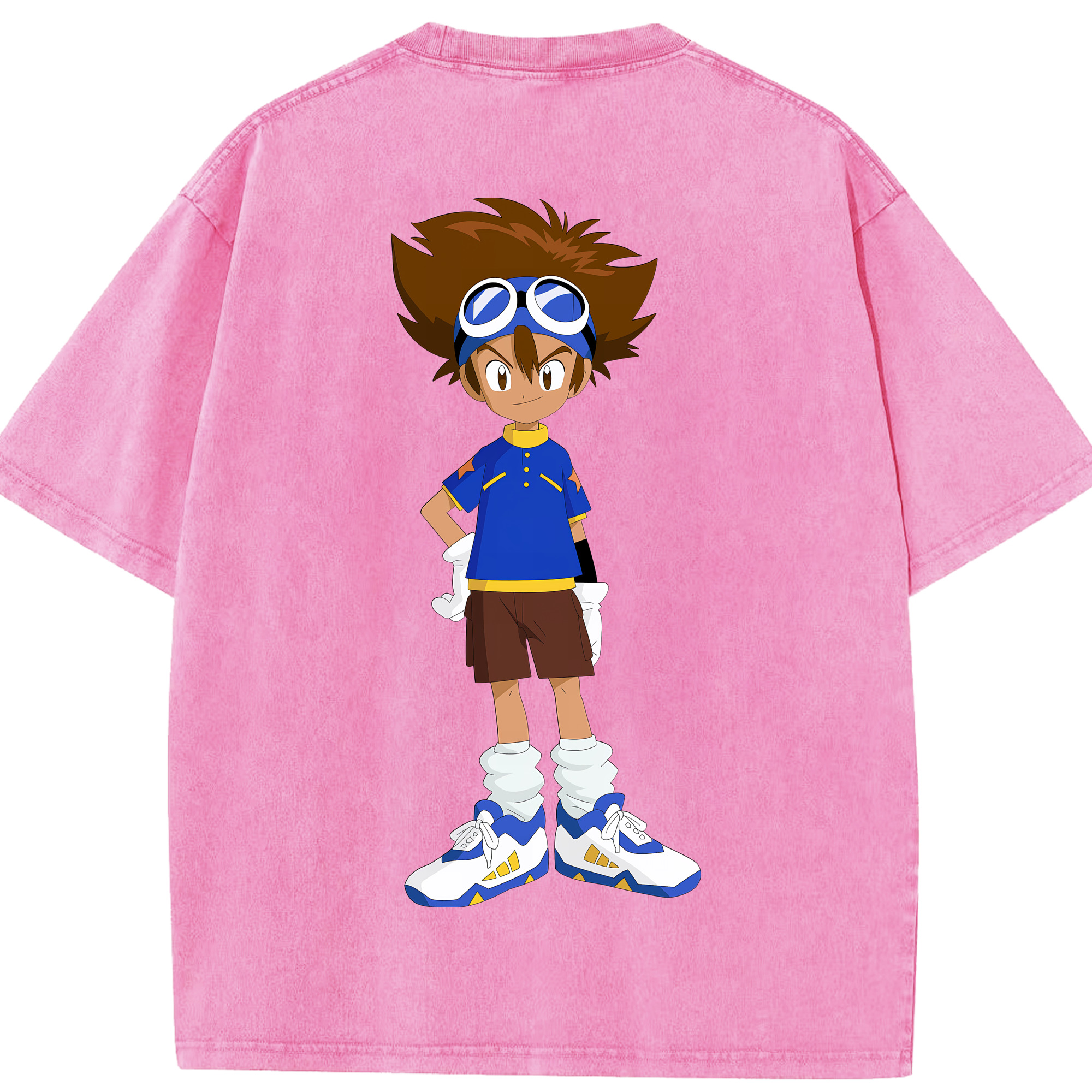 （画像用） Digimon デジタルモンスター/デジモン 綿100% ヴィンテージ風 半袖Tシャツ（背面プリント）